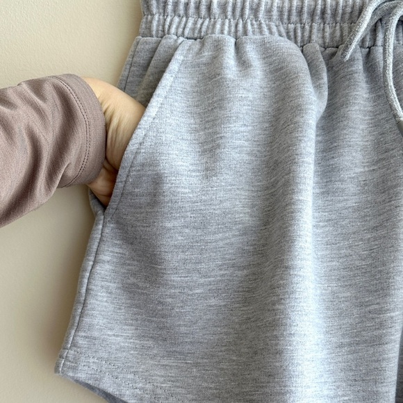 Amazon Grey High Waisted Sweat Shorts, Activewear Shorts, Size Medium - Picture 6 of 15